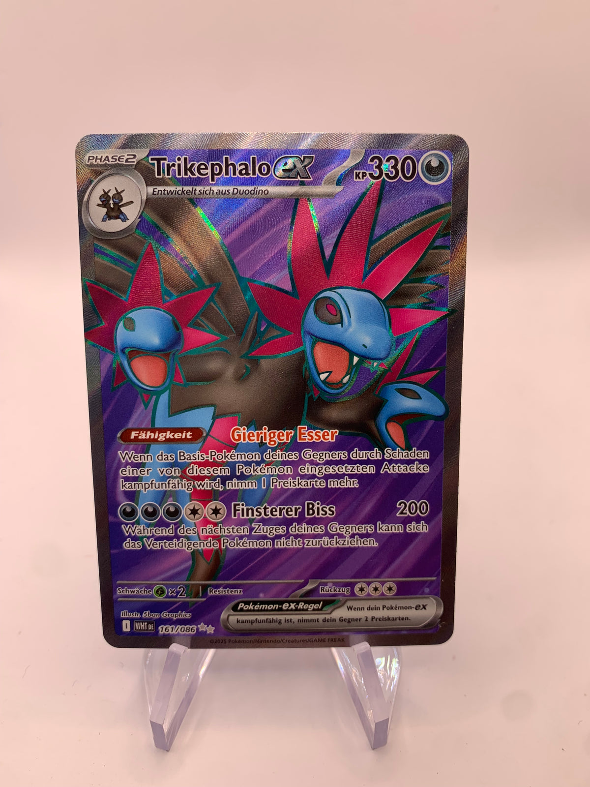 Pokemon Karte Ex Fullart Trikephalo 161/86 Deutsch