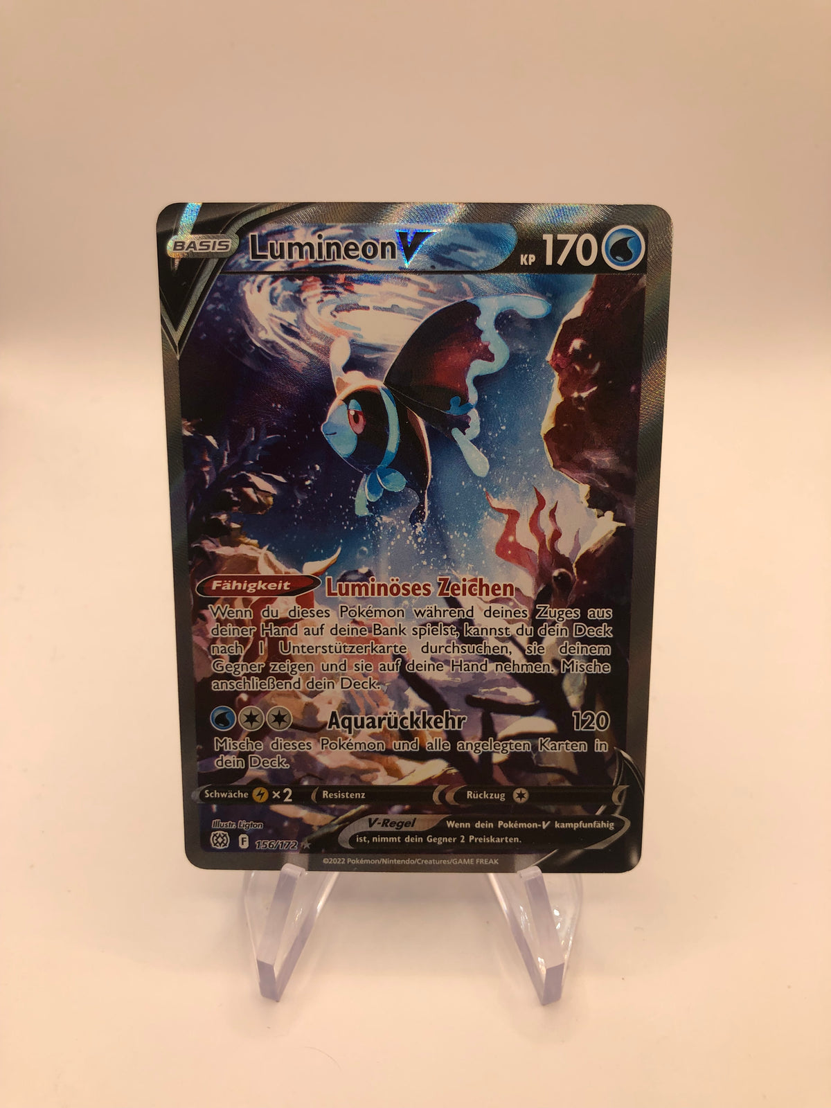 Pokemon Karte V Fullart Lumineon 156/172 Deutsch