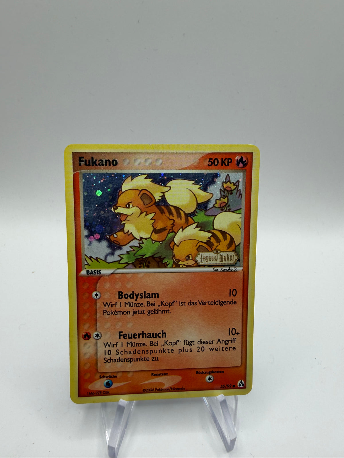 Pokemon Karte Stamp Fukano 55/92 Deutsch