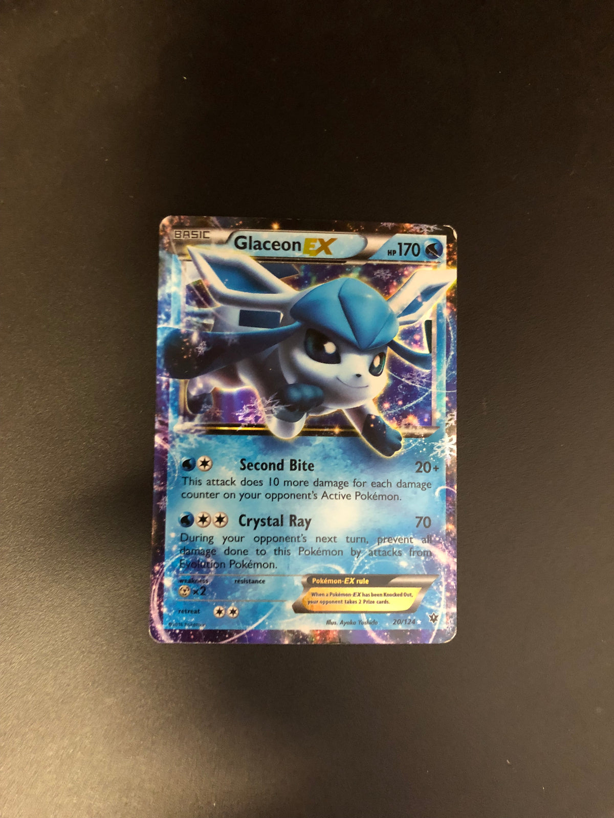 Pokemon Karte EX Glaceon 20/124 Englisch