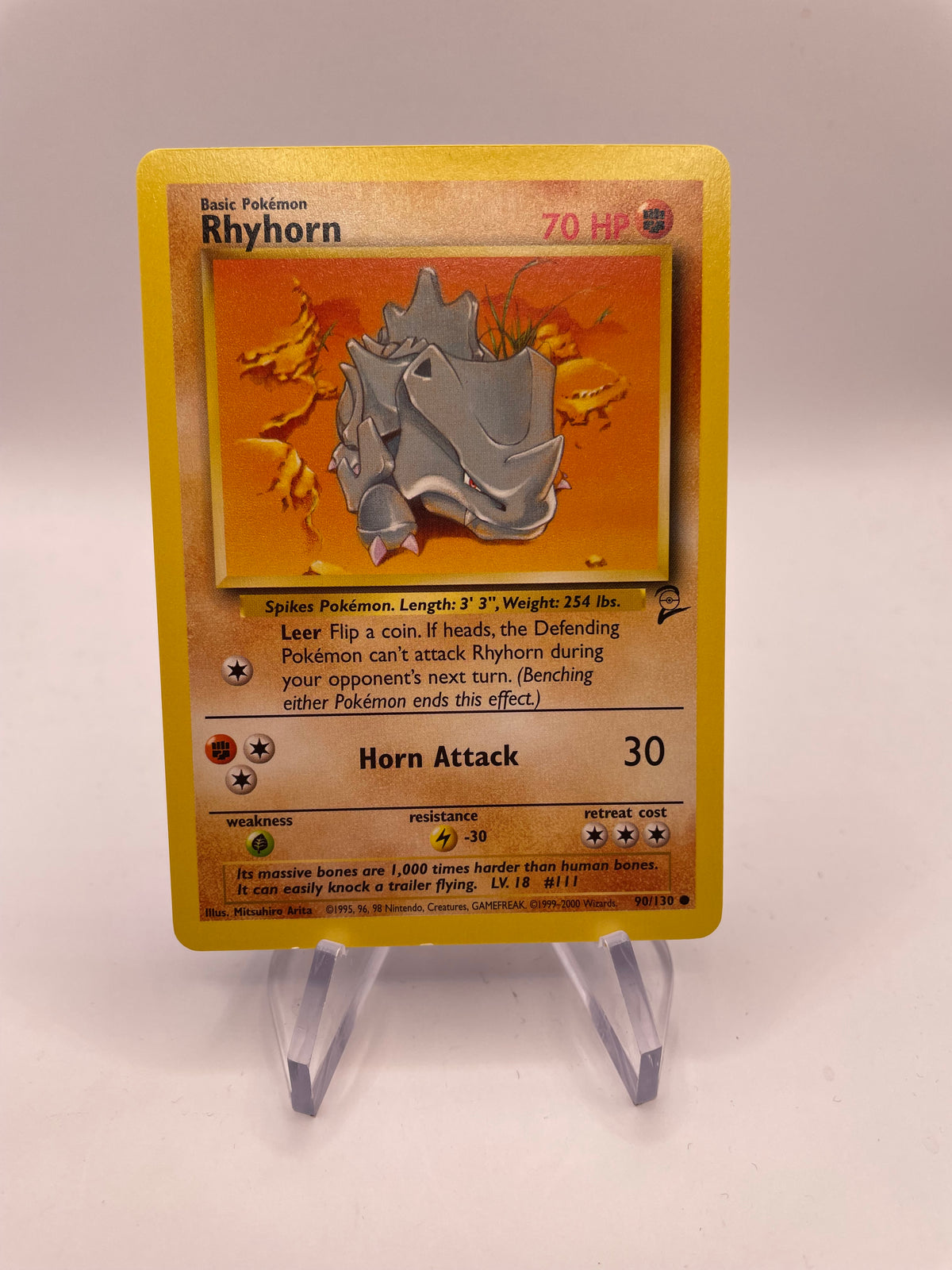 Pokemon Karte Base Set 2 Rhyhorn 90/130 Englisch