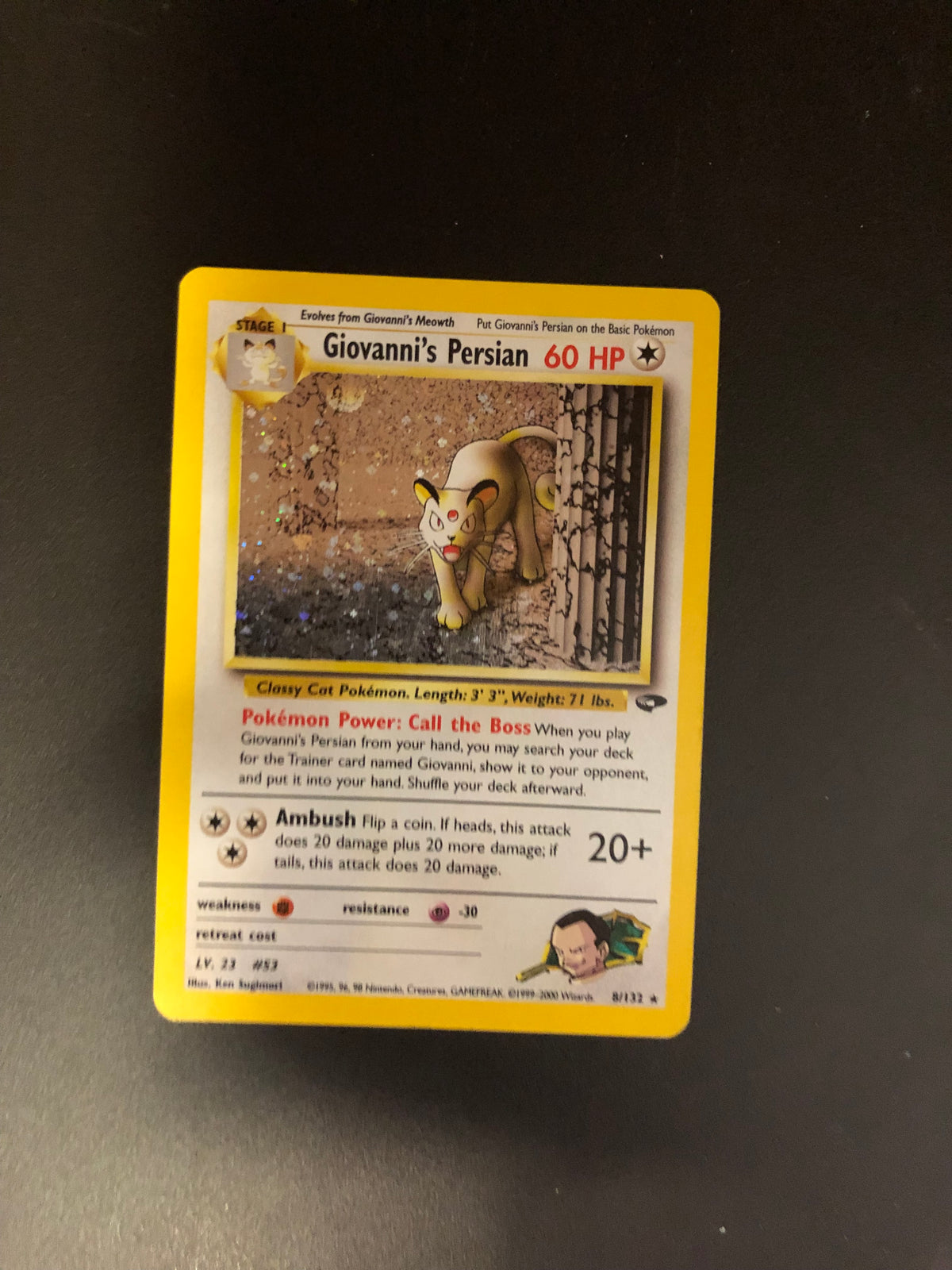 Pokemon Karten Holo Giovannis Snobilikat 8/132 Englisch