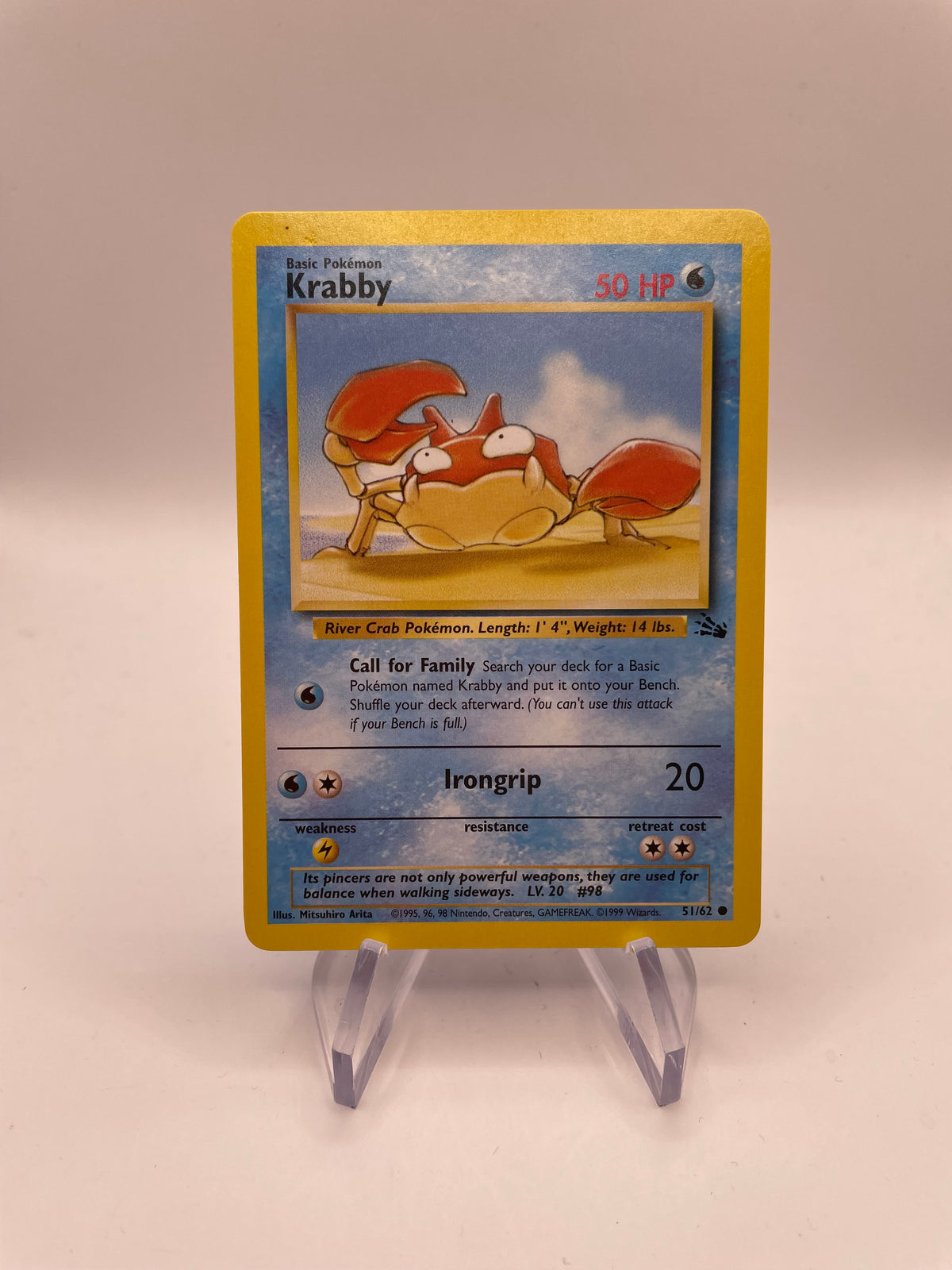 Pokemon Karte Fossil Krabby 51/62 Englisch