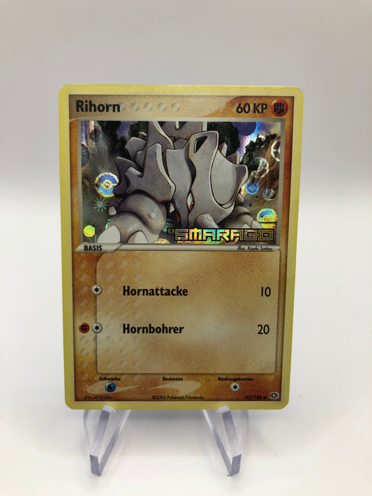 Pokemon Karte Revers Stamp Rihorn 62/106 Deutsch