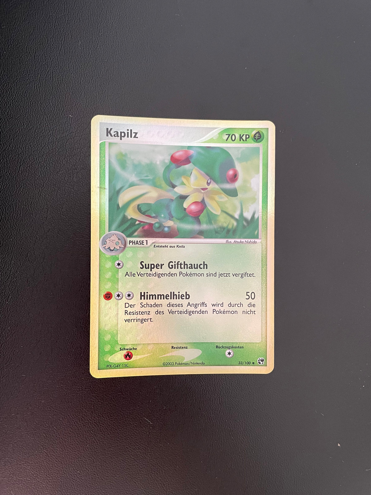 Pokemon Karte Revers Kapilz 33/100 Deutsch
