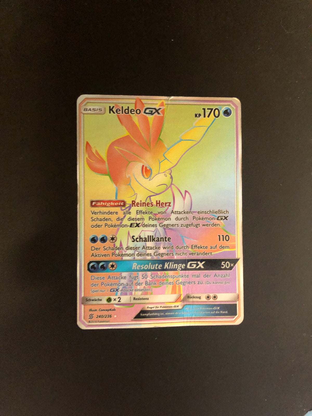 Pokemon Karte Promo GX Rainbow Keldeo 240/236 Deutsch