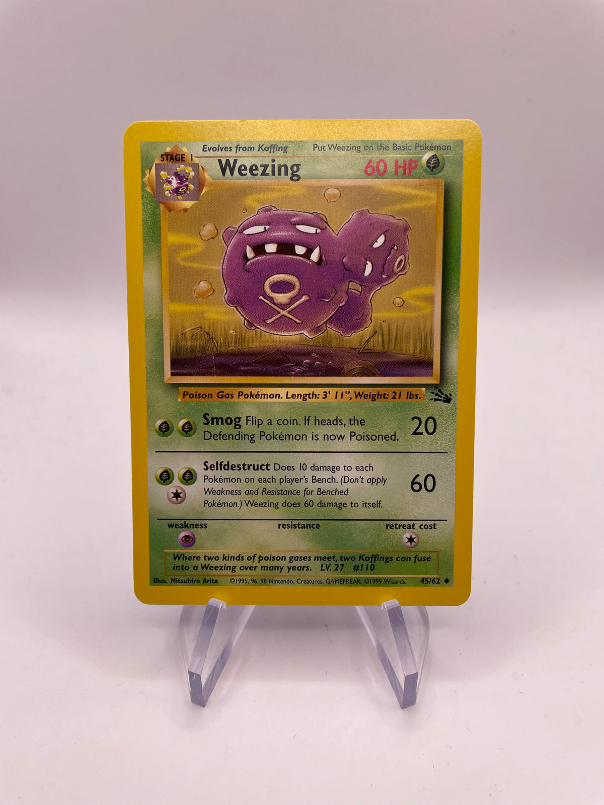 Pokemon Karte Fossil Weezing 45/62 Englisch