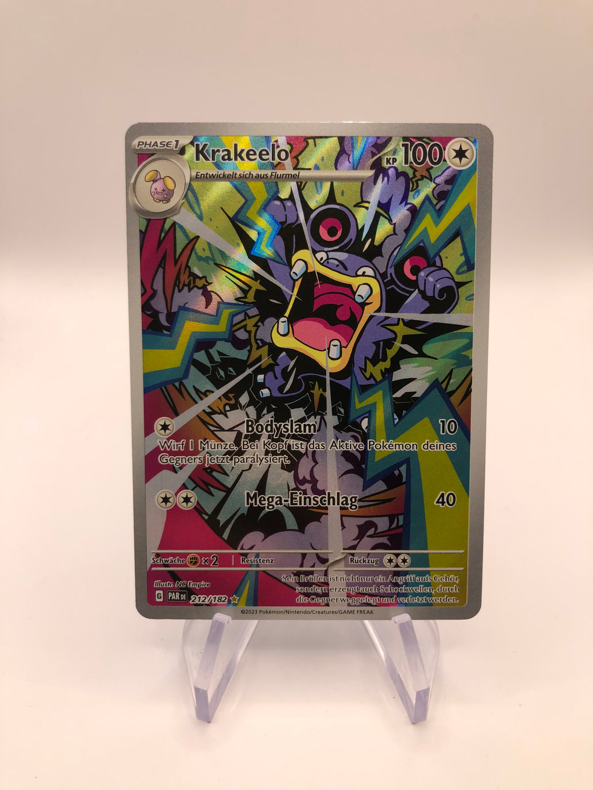 Pokemon Karte Art-Rare Krakeelo 212/182 Deutsch