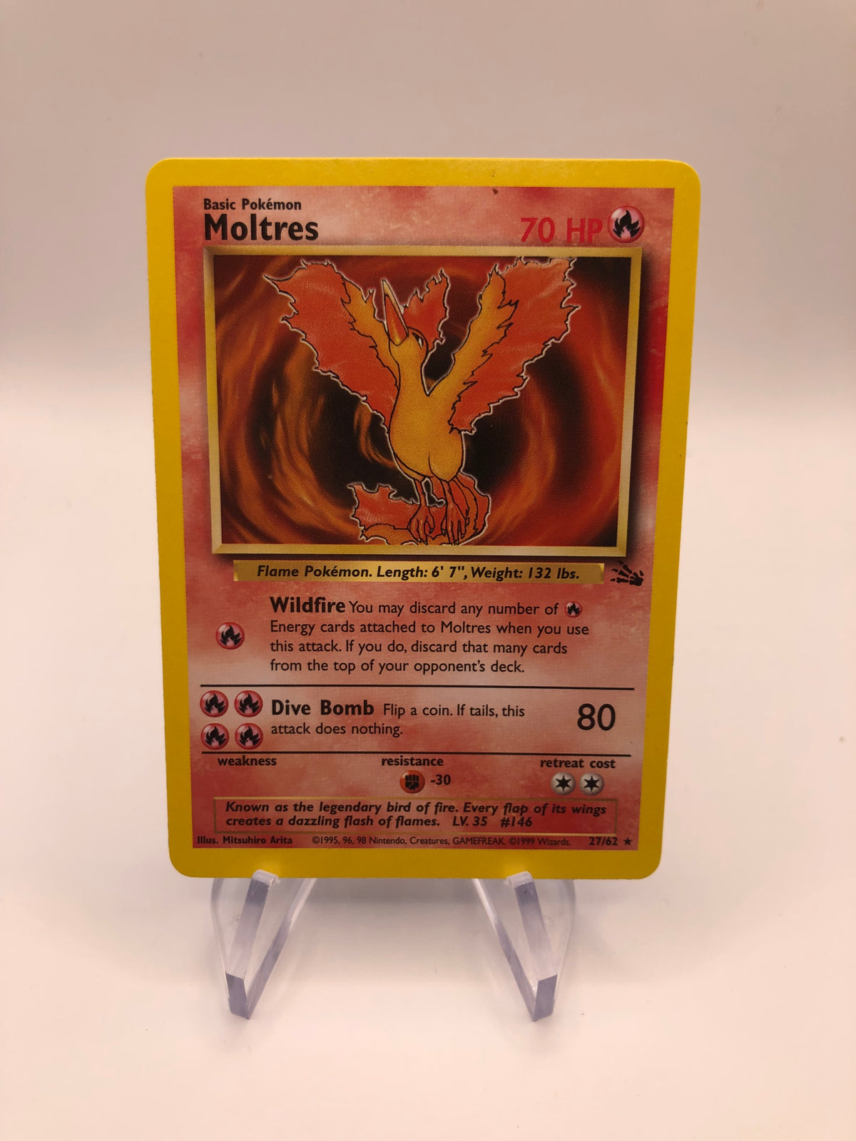 Pokemon Karte Fossil Moltres 27/62 Englisch