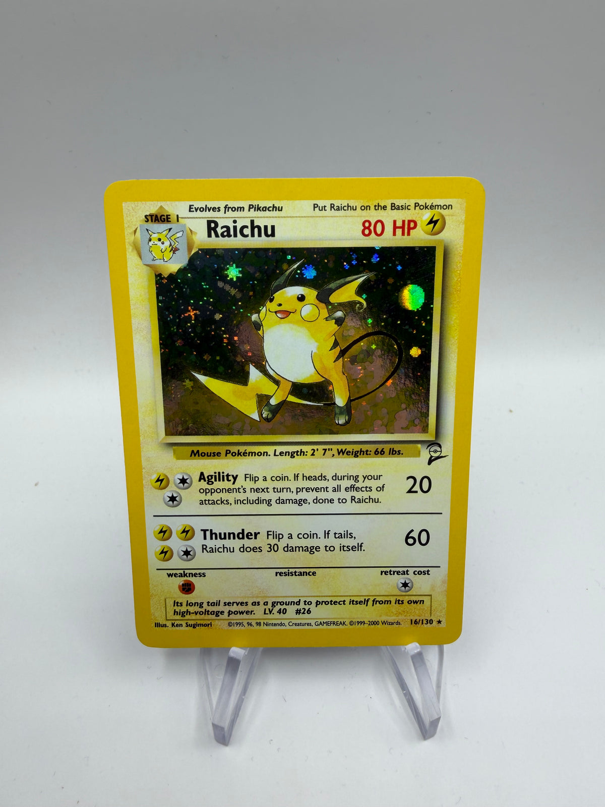 Pokemon Karte Holo Base Set 2 Raichu 16/130 Englisch
