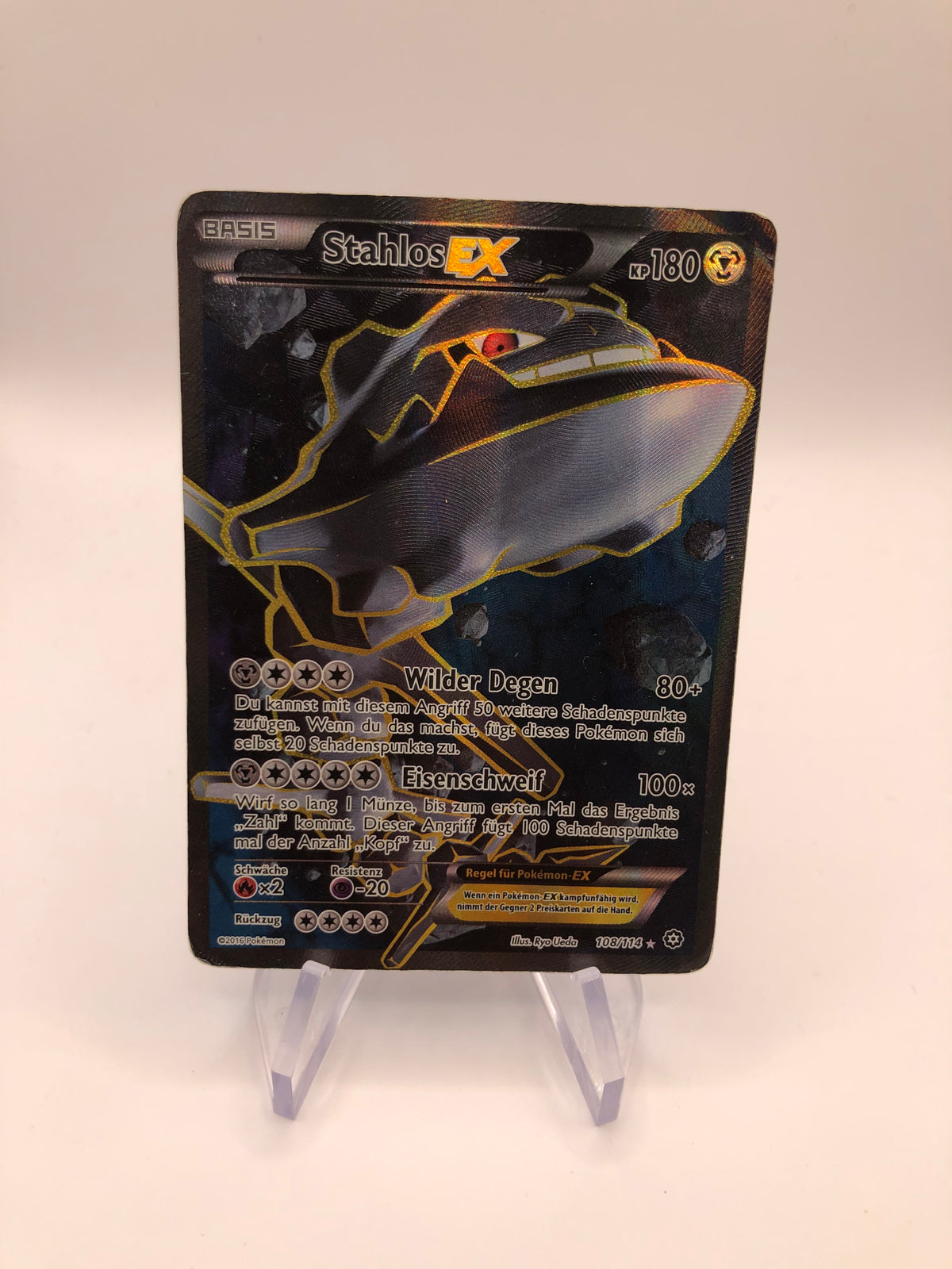 Pokemon Karte EX Fullart Stahlos 108/114 Deutsch