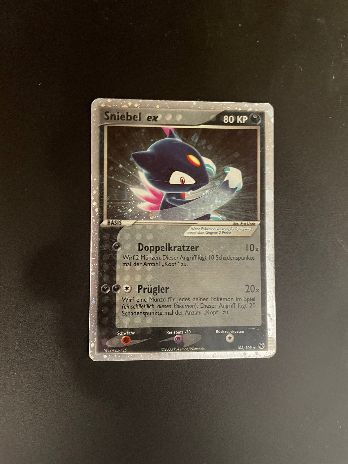Pokemon Karte EX Sniebel 103/109 Deutsch