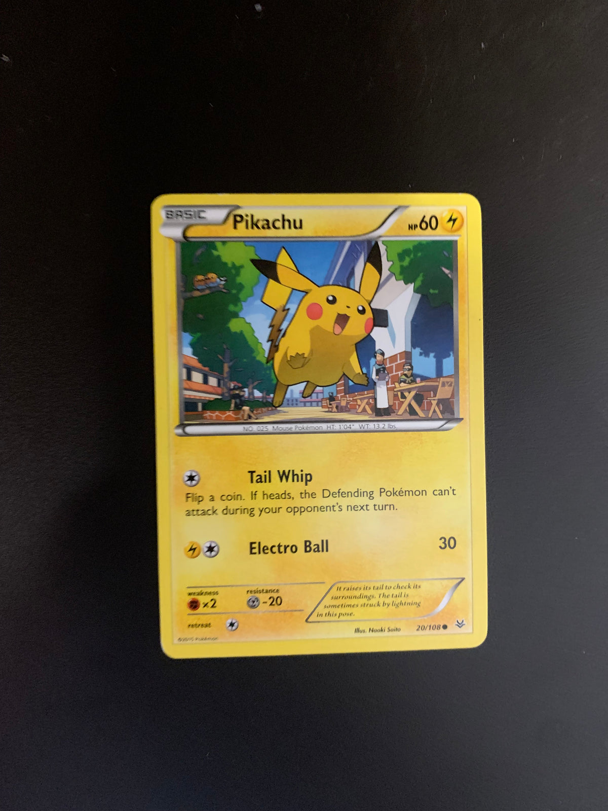 Pokemon Karte Pikachu 20/108 Englisch