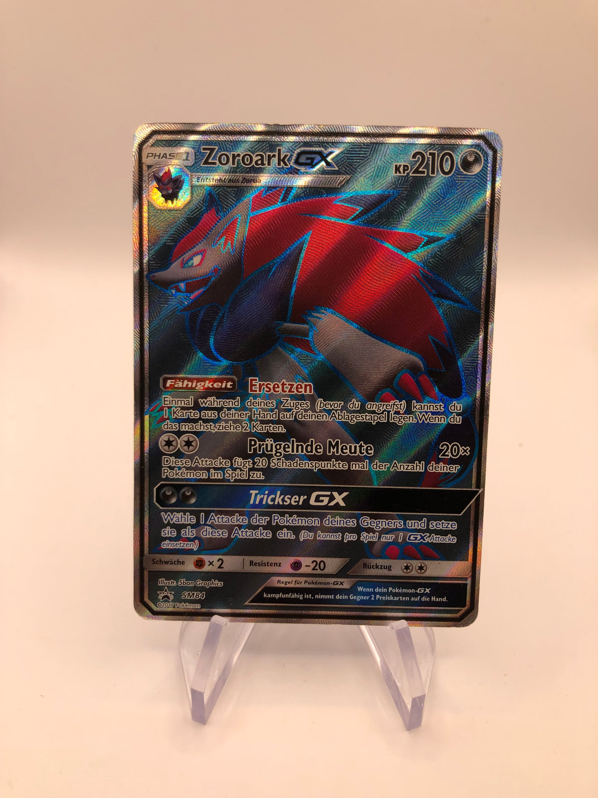 Pokemon Karte GX Fullart Promo Zoroark SM84 Deutsch
