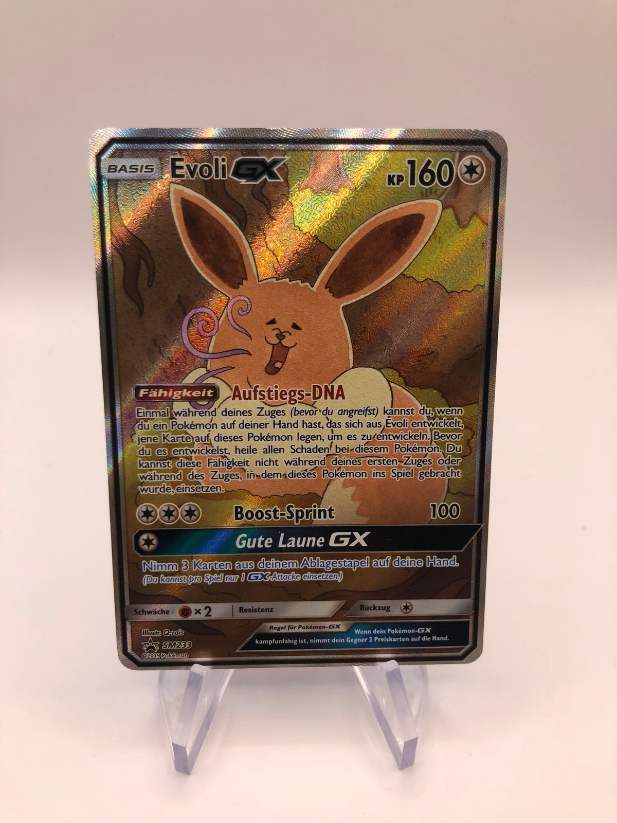 Pokemon Karte GX Promo Fullart Evoli SM233 Deutsch