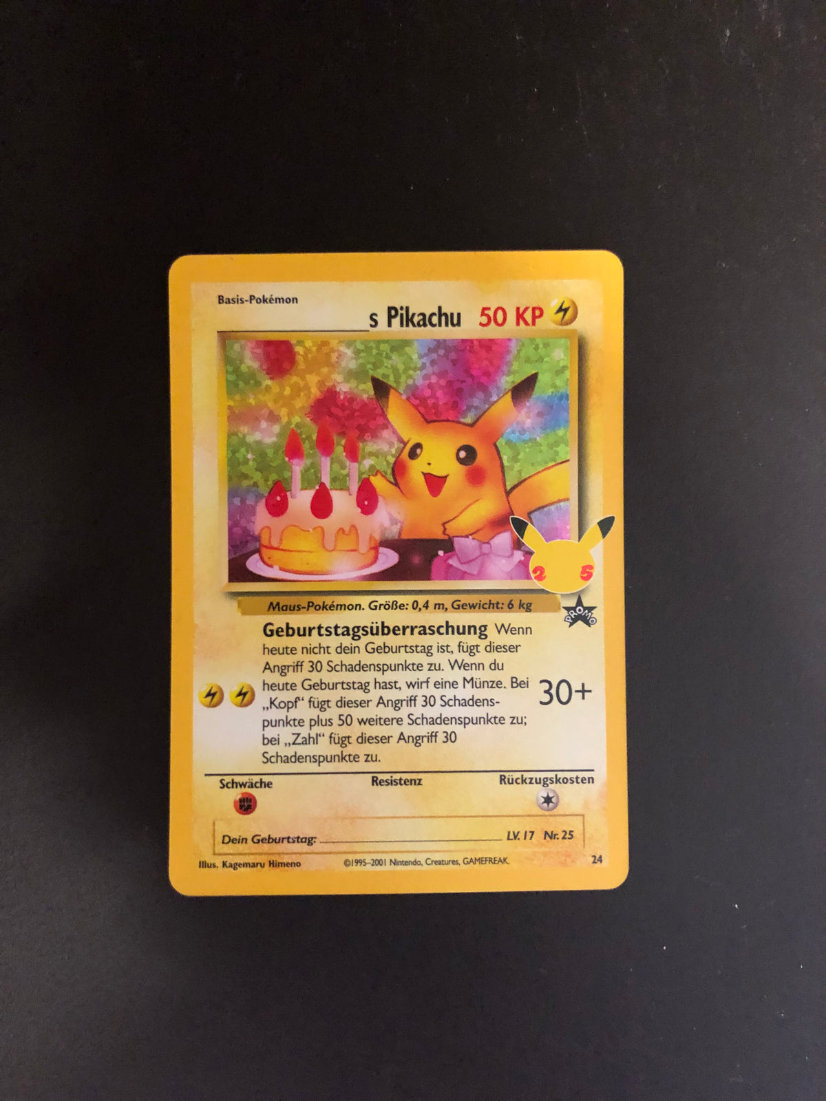 Pokemon Karte Holo Celebration Promo Pikachu 24 Deutsch