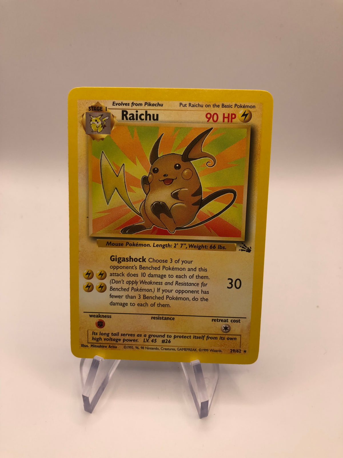 Pokemon Karte Fossil Raichu 29/62 Englisch