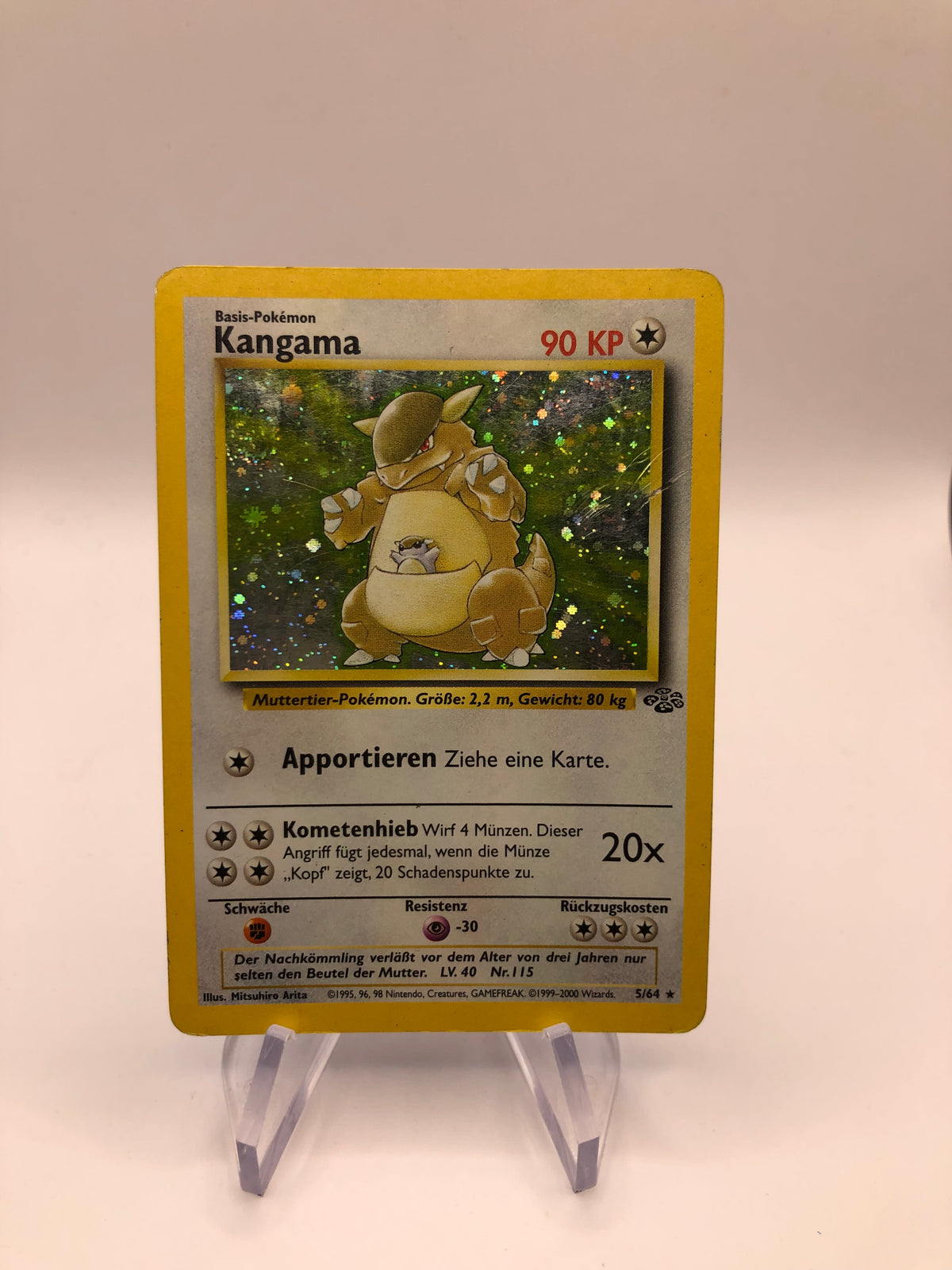 Pokemon Karte Holo Fossil Kangama 5/64 Deutsch