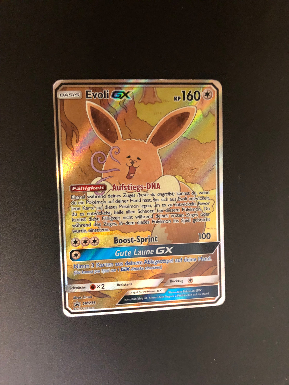 Pokemon Karte GX Promo Fullart Evoli SM233 Deutsch