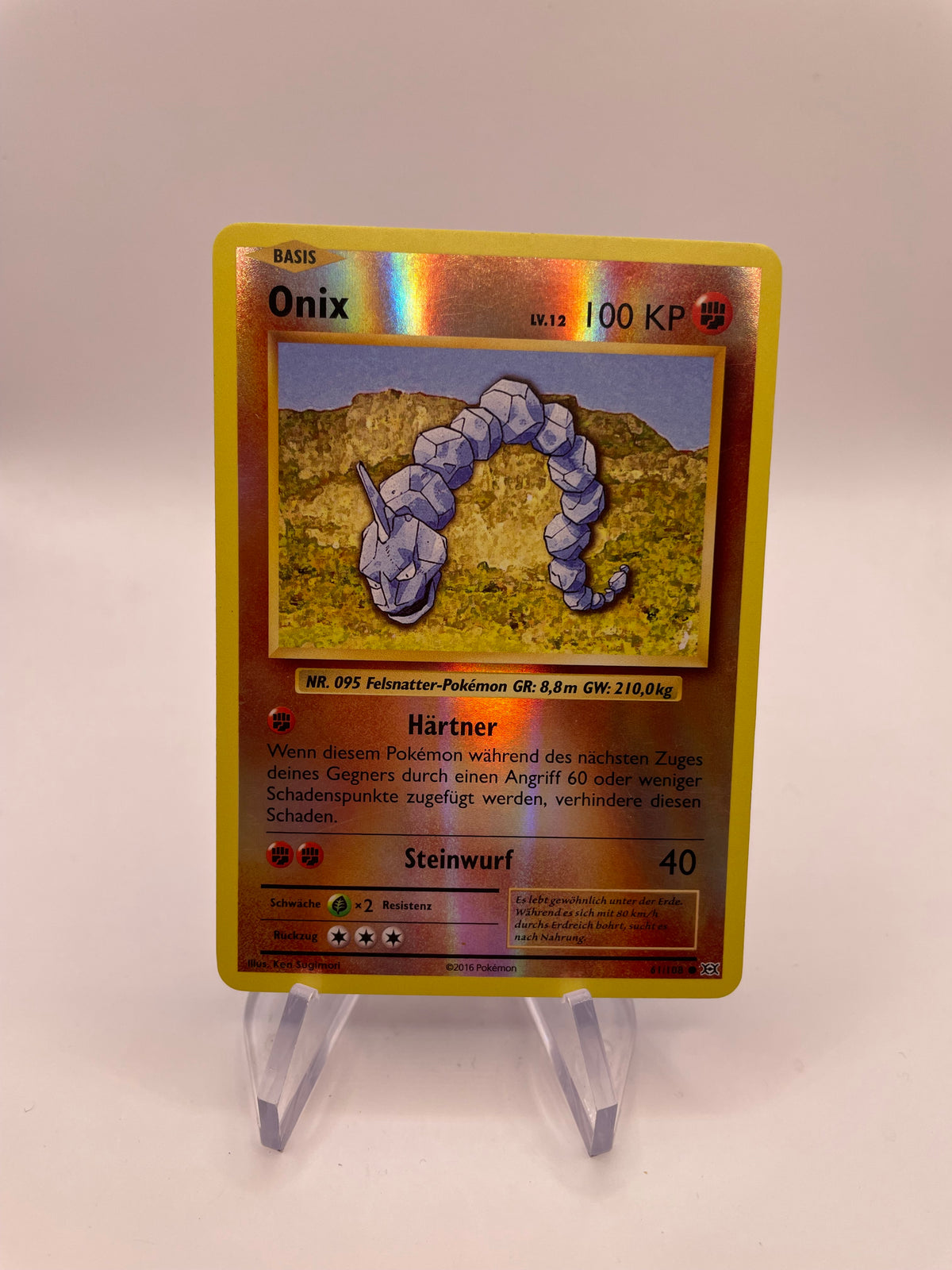 Pokemon Karte Revers Onix 61/108 Deutsch