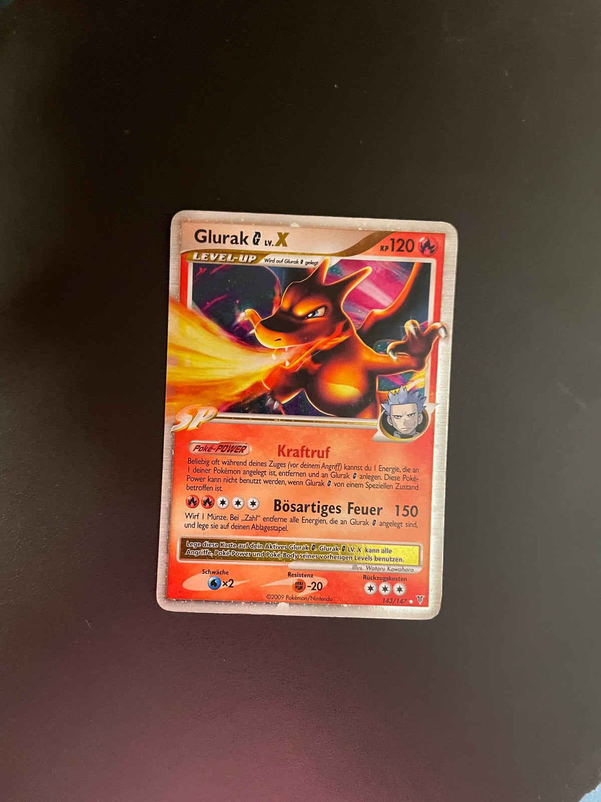 Pokemon Karte Lv.X Glurak 143/147 Deutsch