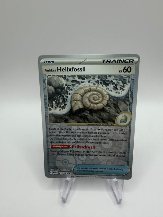 Pokemon Karte Reverse 151 Antique Helix Fossil 153/165 Englisch