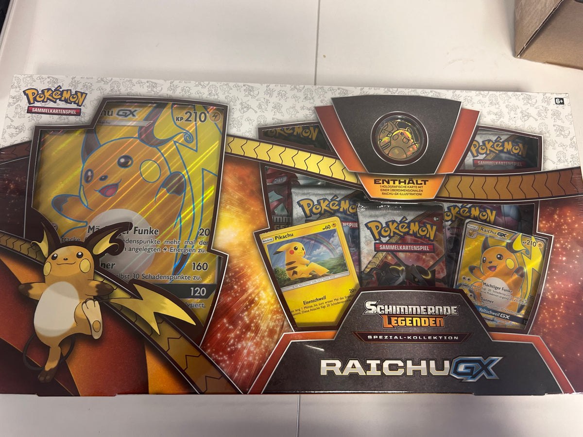 Pokemon Karten OVP Spezial-Kollektion Raichu GX Schimmernde Legenden Deutsch