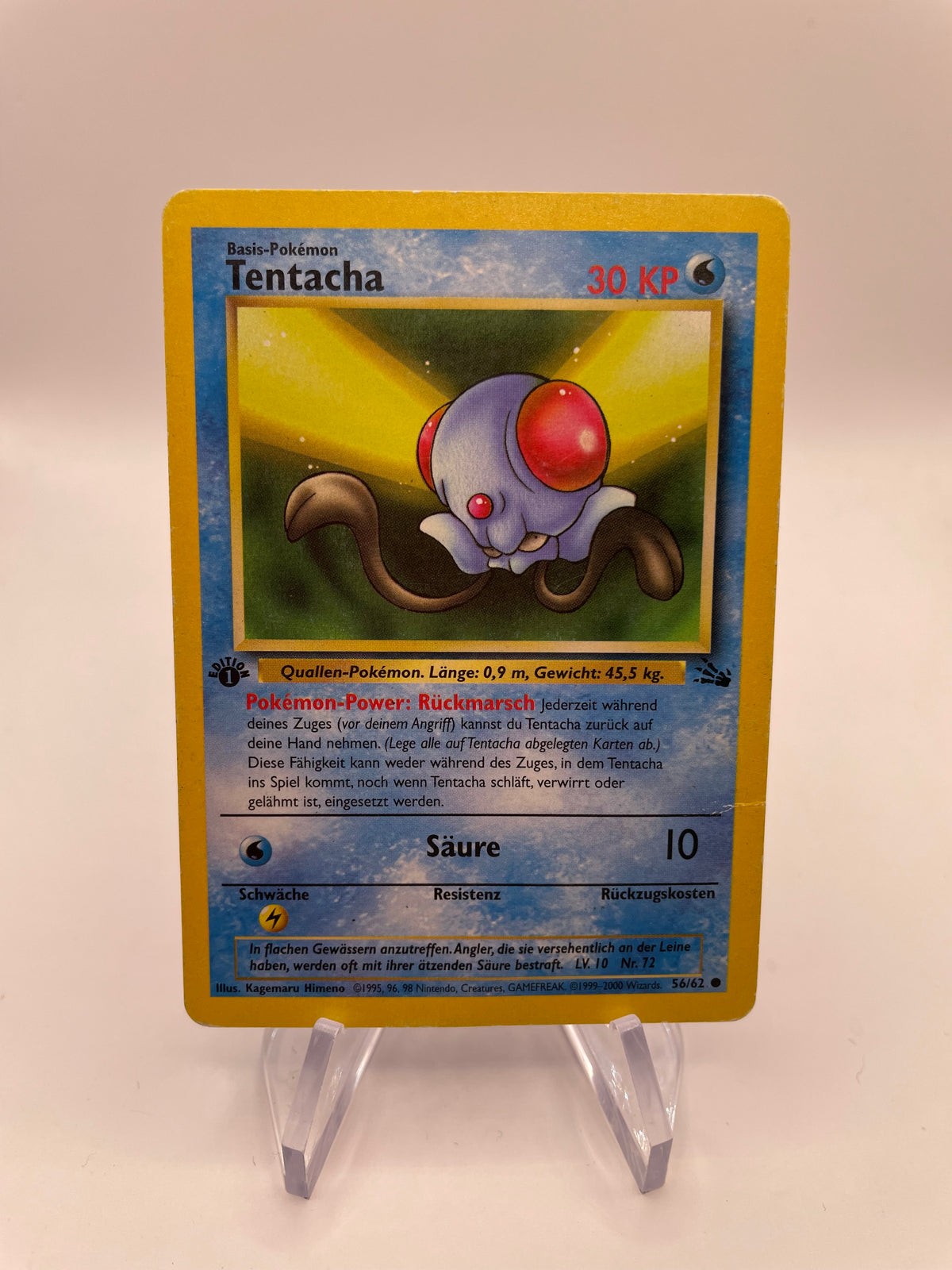Pokemon Kart 1.Edition Fossil Tentacha 56/62 Deutsch