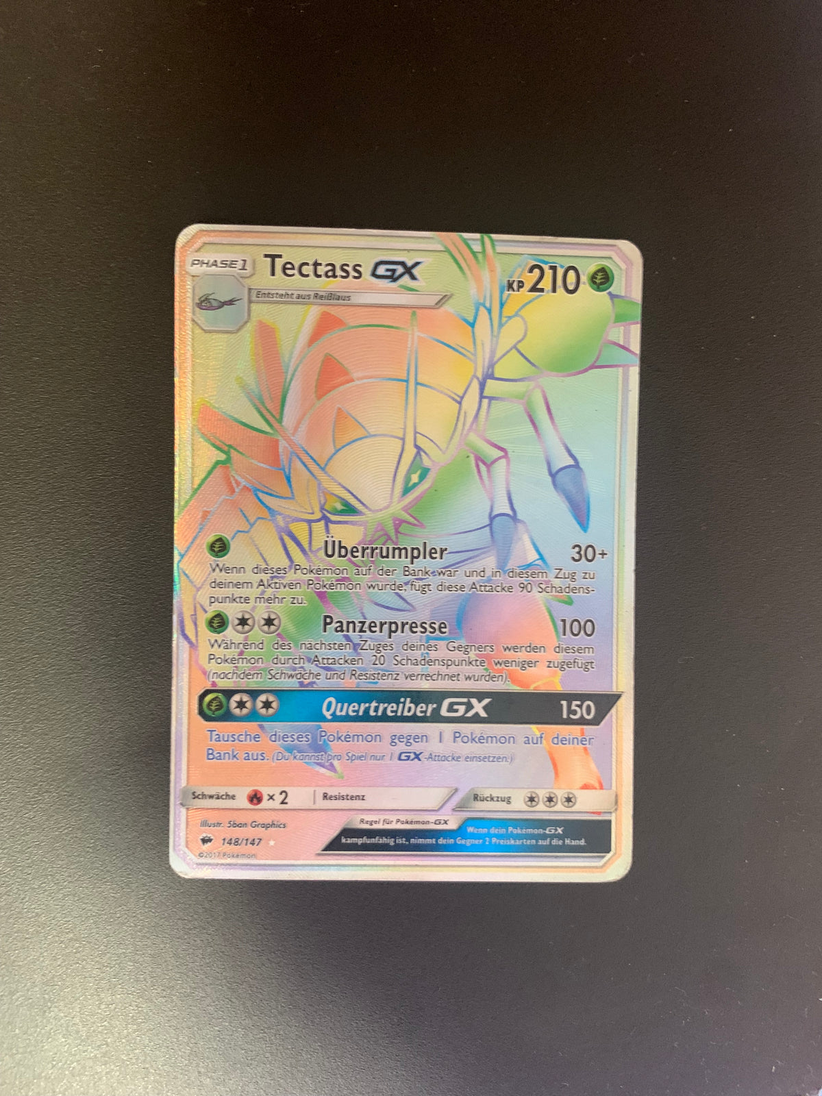 Pokemon Karte Gx Tectass 148/147 Deutsch