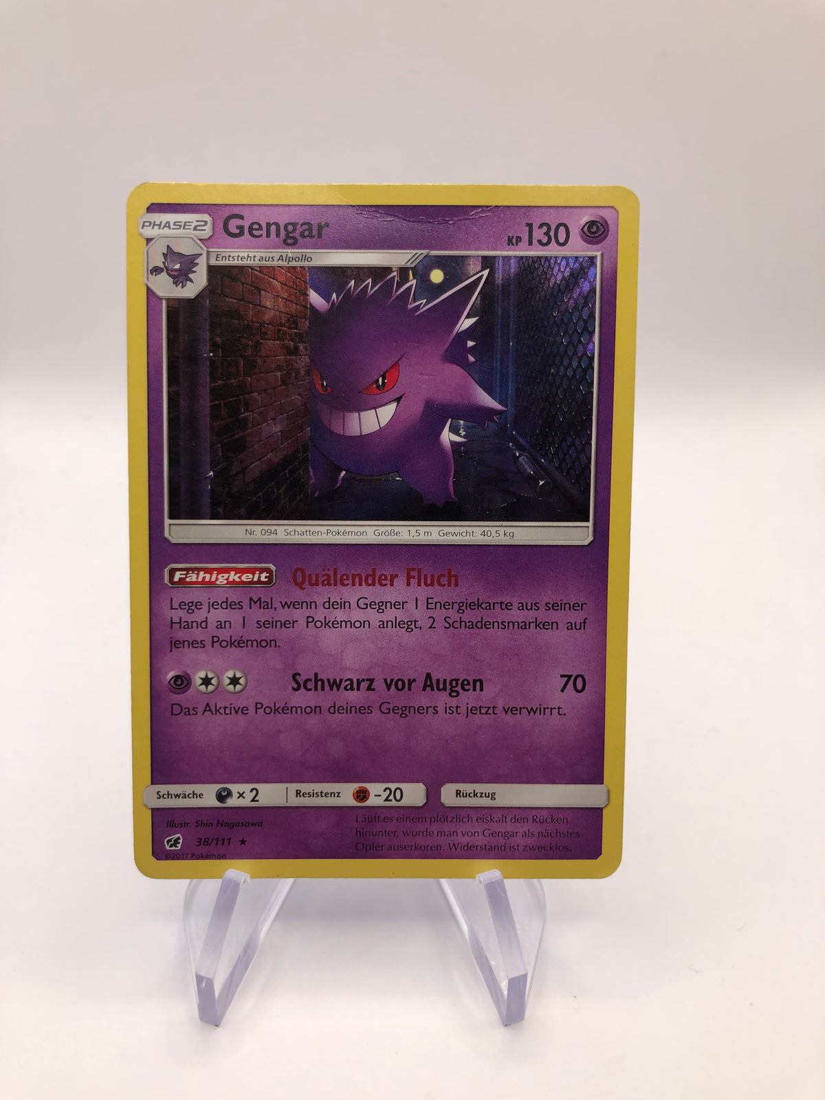 Pokemon Karte Holo Gengar 38/111 Deutsch