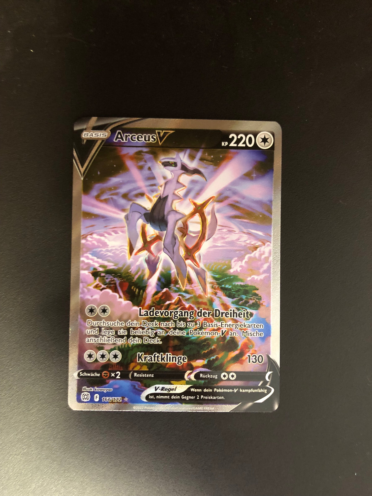 Pokemon Karte V Alt-Art Arceus 166/172 Deutsch