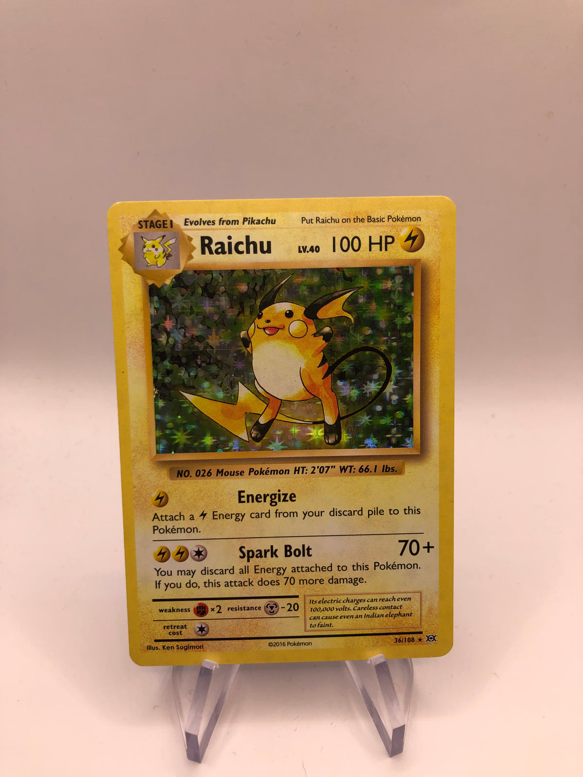 Pokemon Karte Holo Raichu 36/108 Englisch