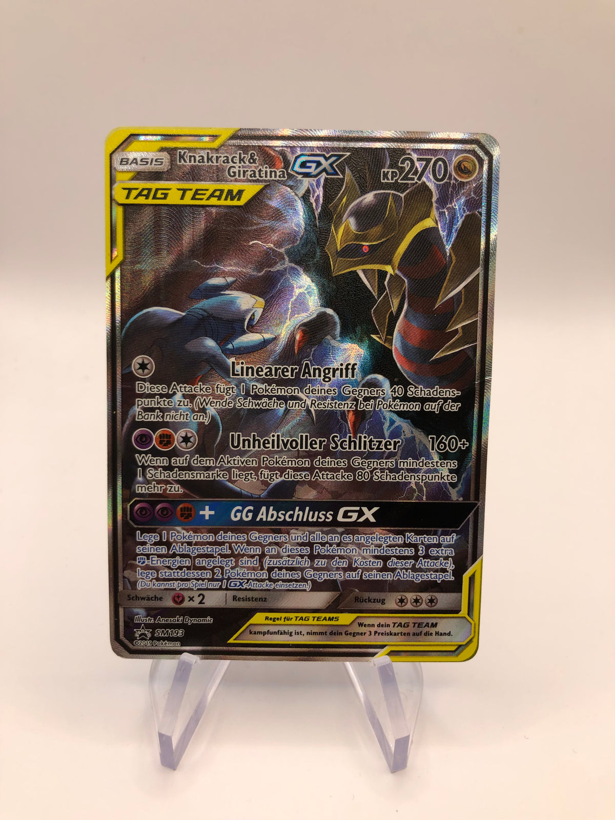 Pokemon Karte Promo GX Alt-Art Tag Team Knakrack&Giratina SM193 Deutsch