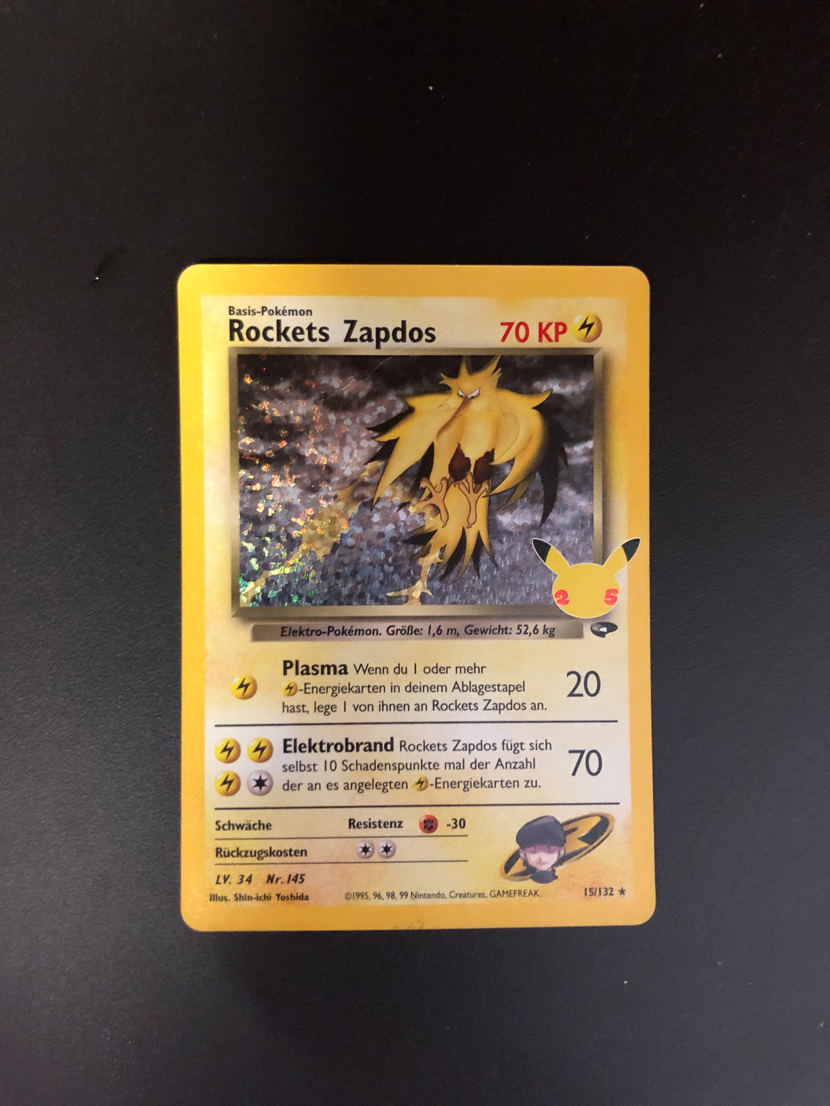 Pokemon Karte Holo Celebration Rockets Zapdos 15/132 Deutsch