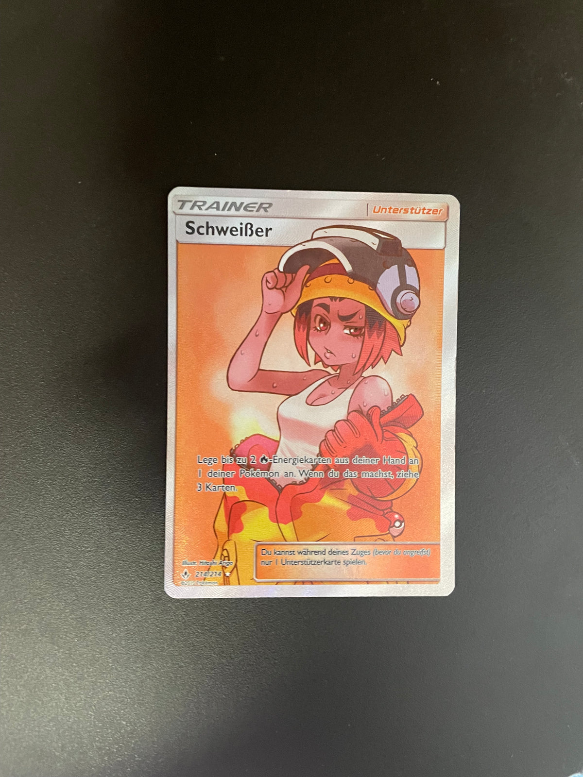 Pokemon Karte Trainer Schweißer 214/214 Deutsch