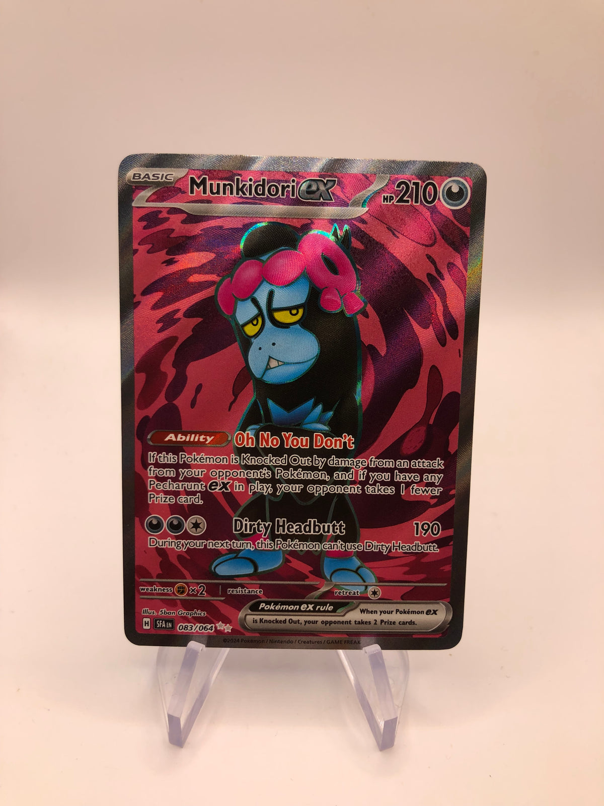 Pokemon Karte Fullart EX Munkidori 83/64 Englisch