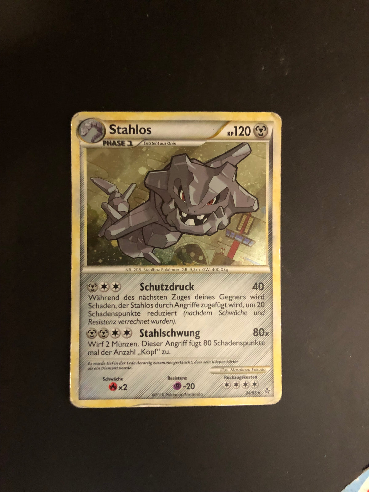 Pokemon Karte Holo Stahlos 24/95 Deutsch