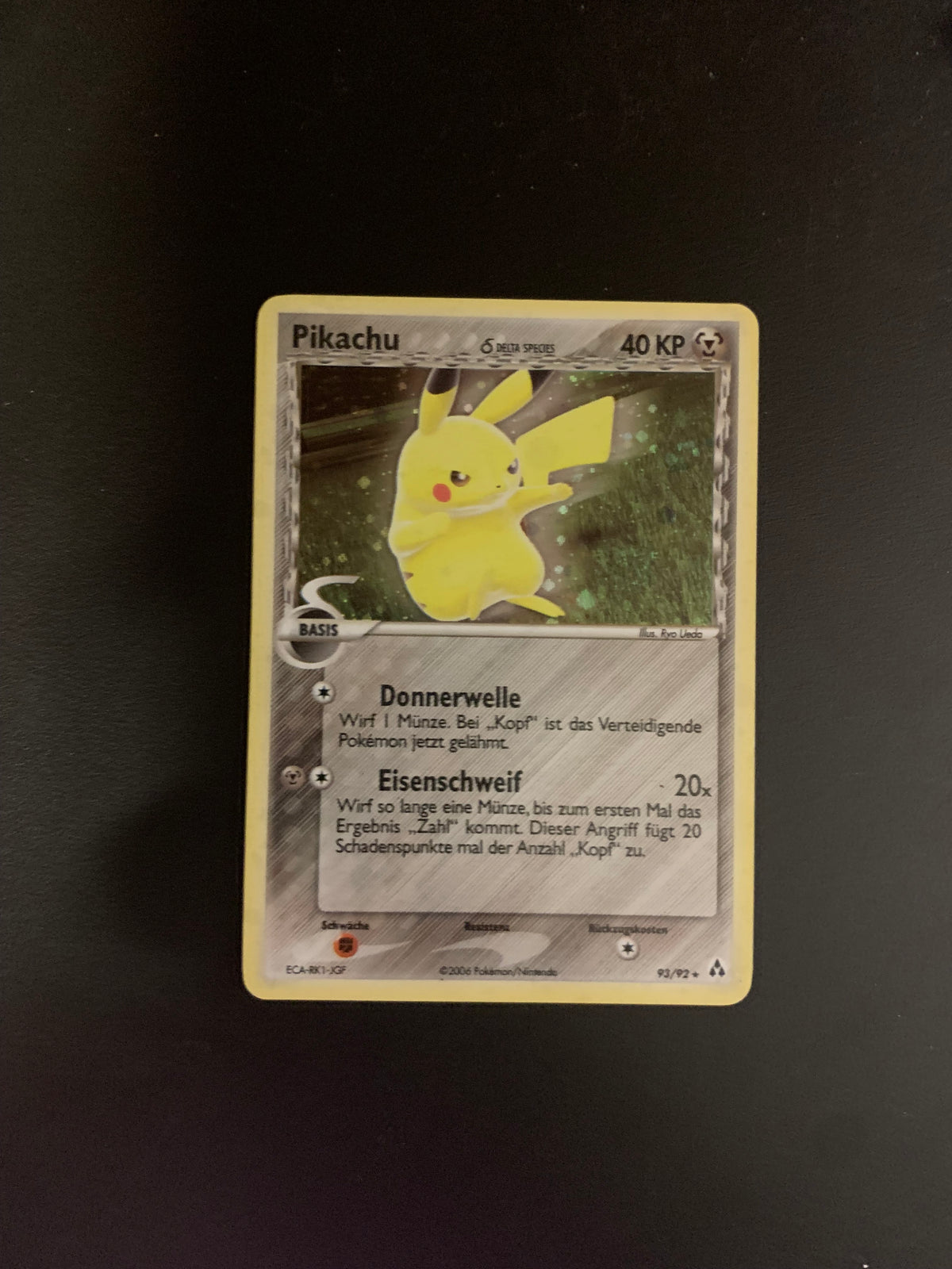 Pokemon Karte Holo Delta Species Pikachu 93/92 Deutsch