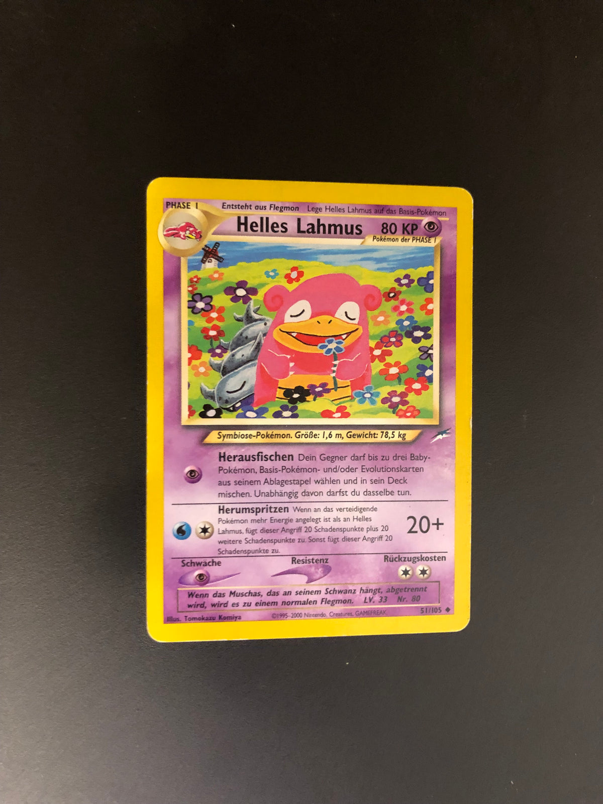 Pokemon Karte Helles Lahmus 51/105 Deutsch