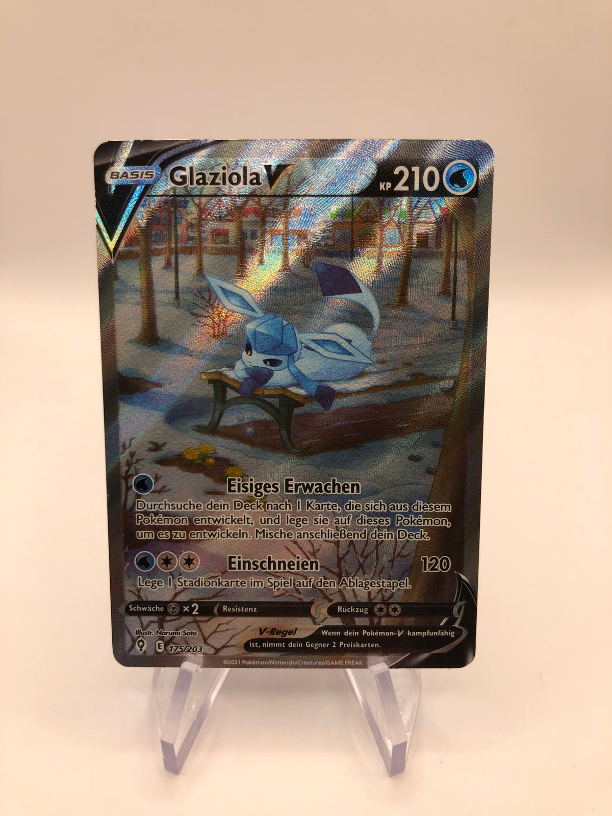Pokemon Karten V Alt-Art Glaziola 175/203 Deutsch