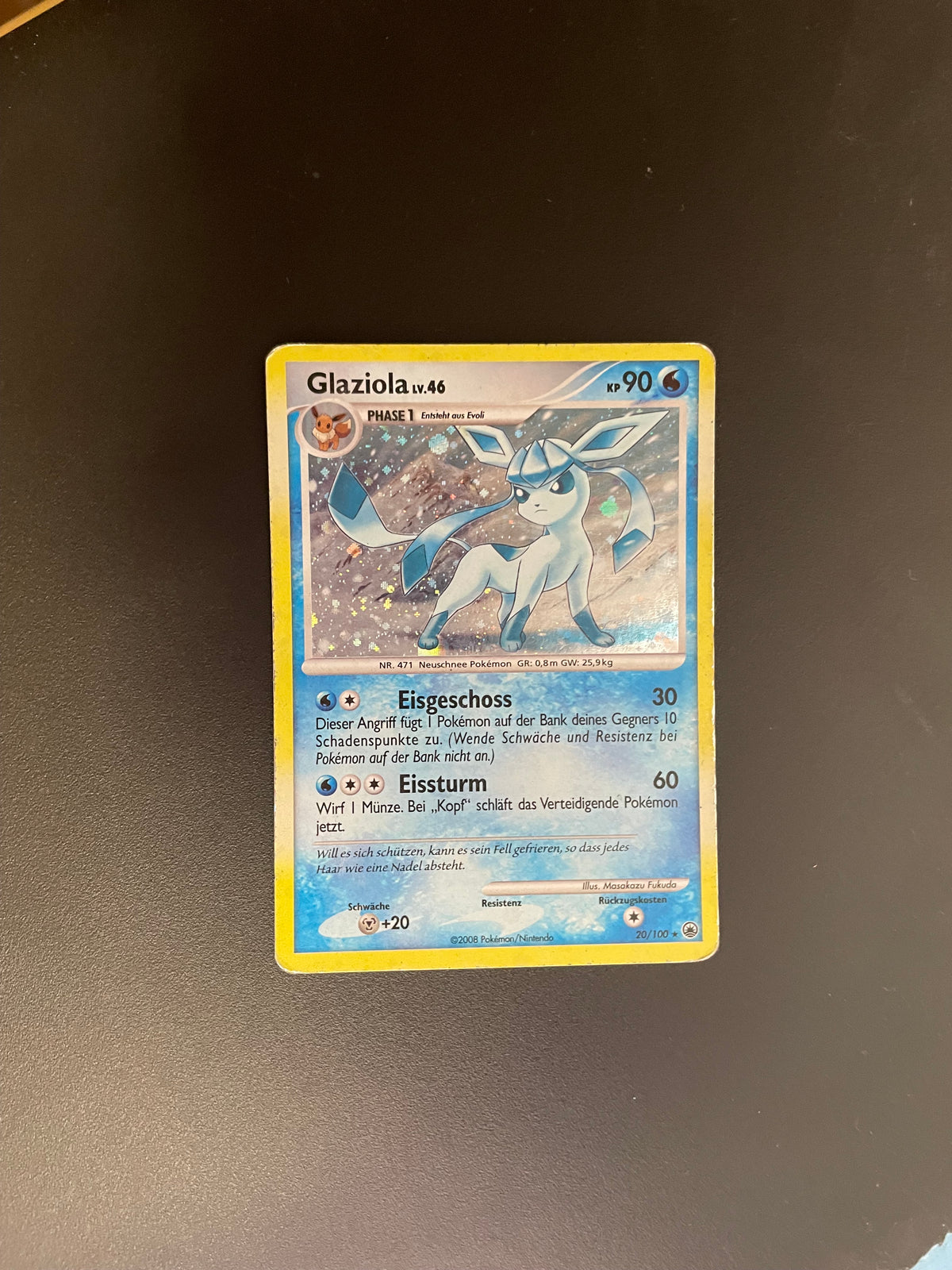 Pokemon Karte Holo Lv.46 Glaziola 20/100 Deutsch