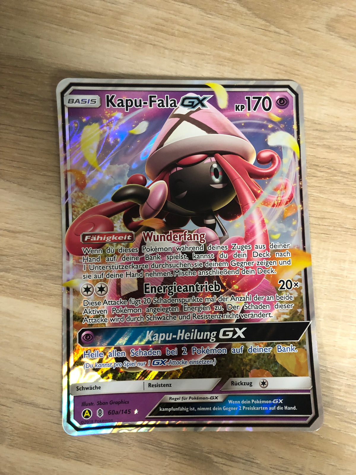 Pokemon Karte XXL GX Kapu-Fala 60a/145 Deutsch