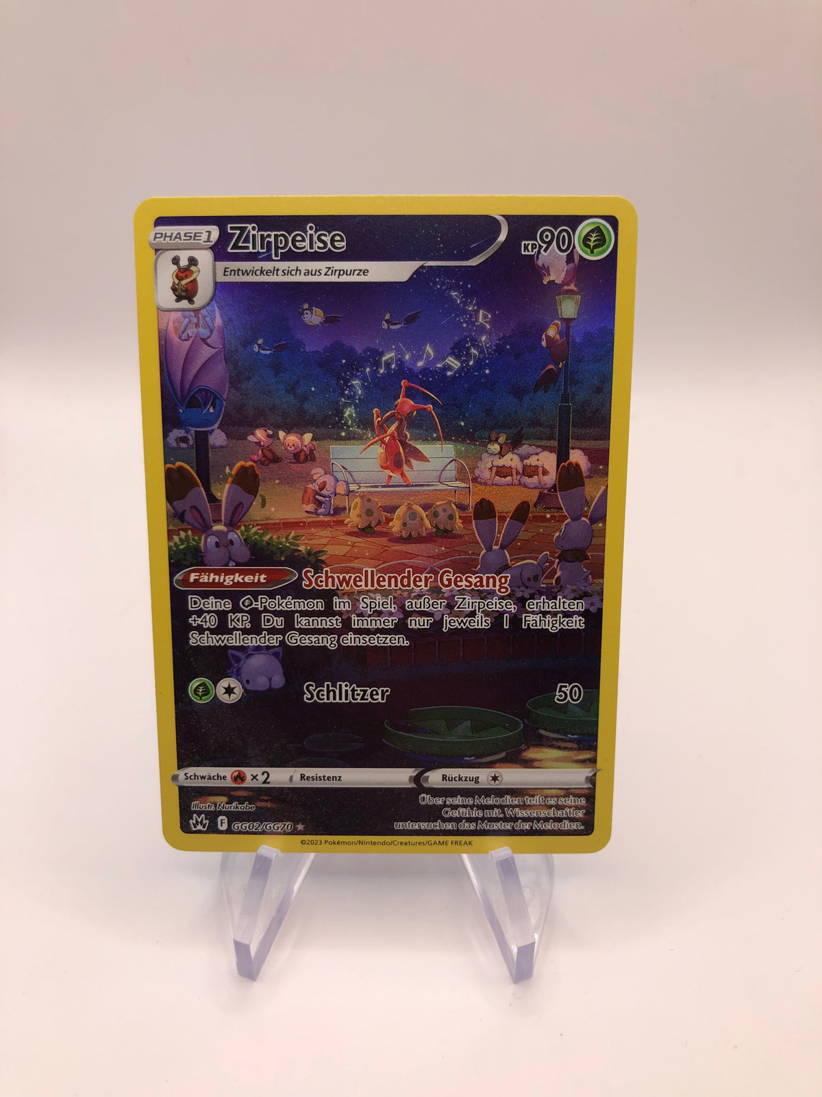 Pokemon Karte Art-Rare Zirpeise GG02/GG70 Deutsch