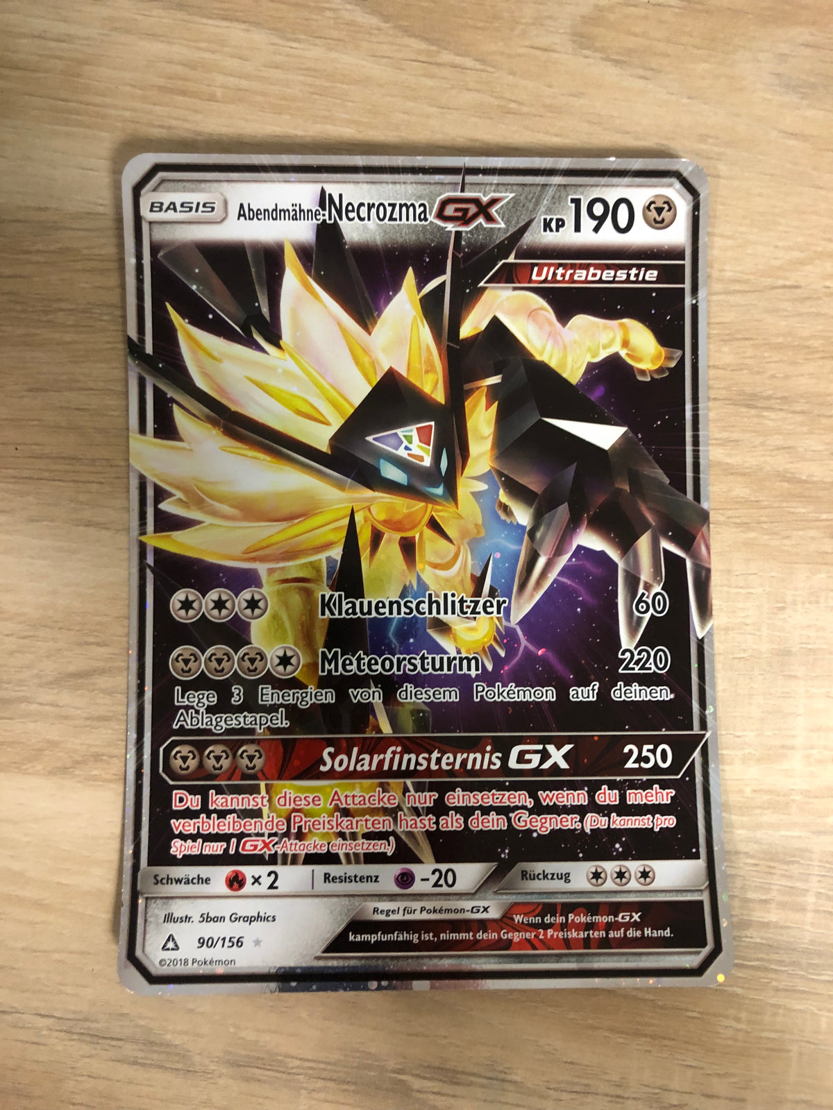 Pokemon Karte XXL GX Abendmähne Necrozma 90/156 Deutsch