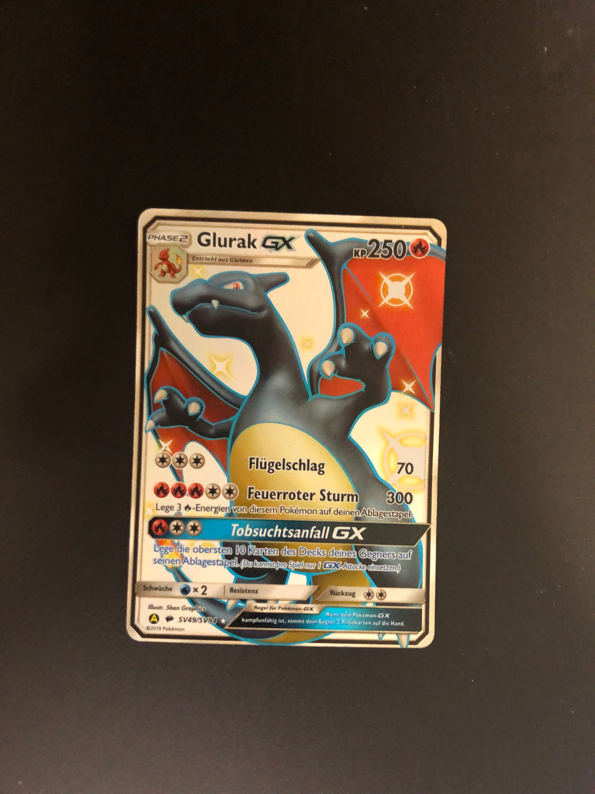 Pokemon Karte GX Shiny Fullart Glurak SV49/SV94 Deutsch