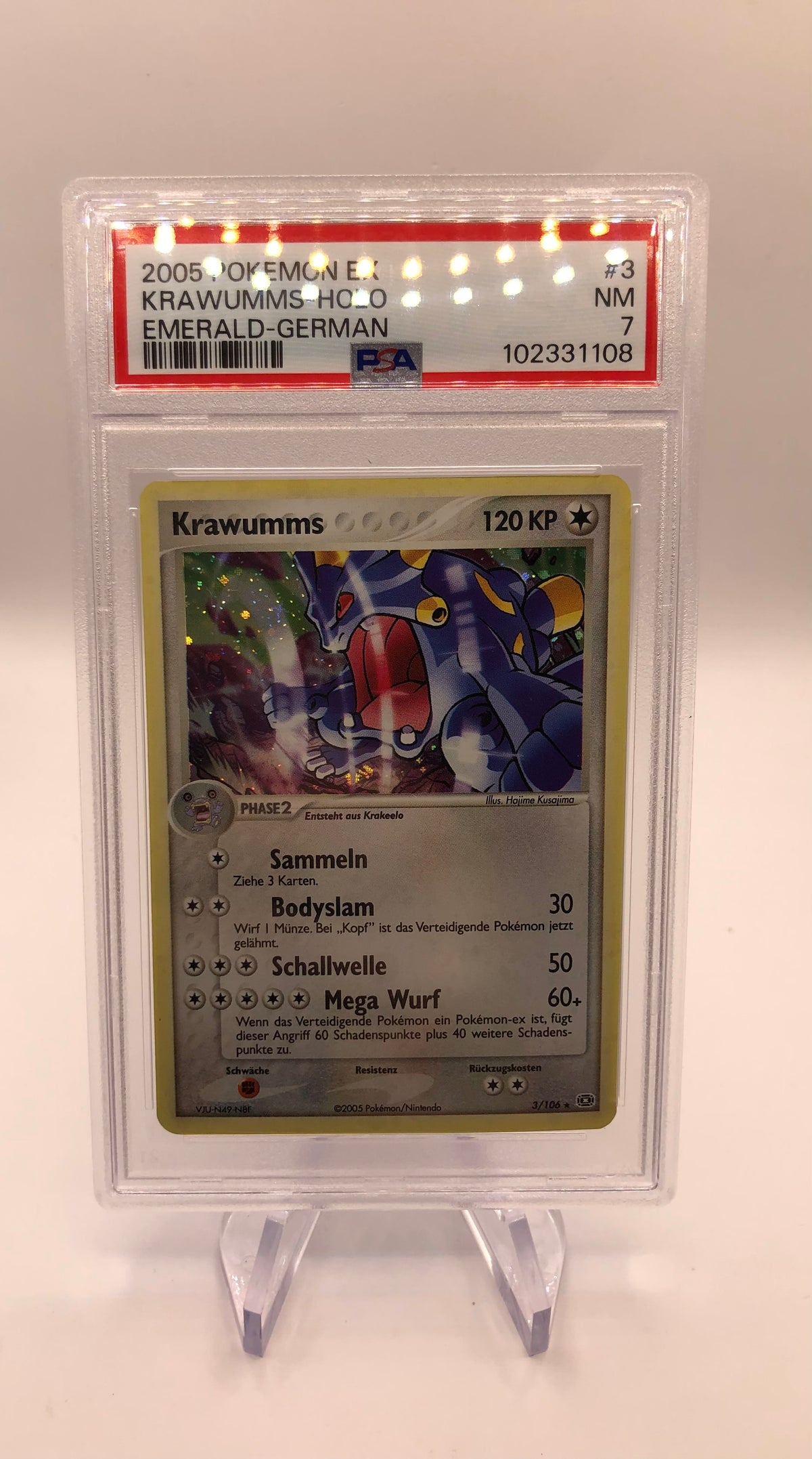 Pokemon Karte Holo PSA 7 Krawumms 3/106 Deutsch