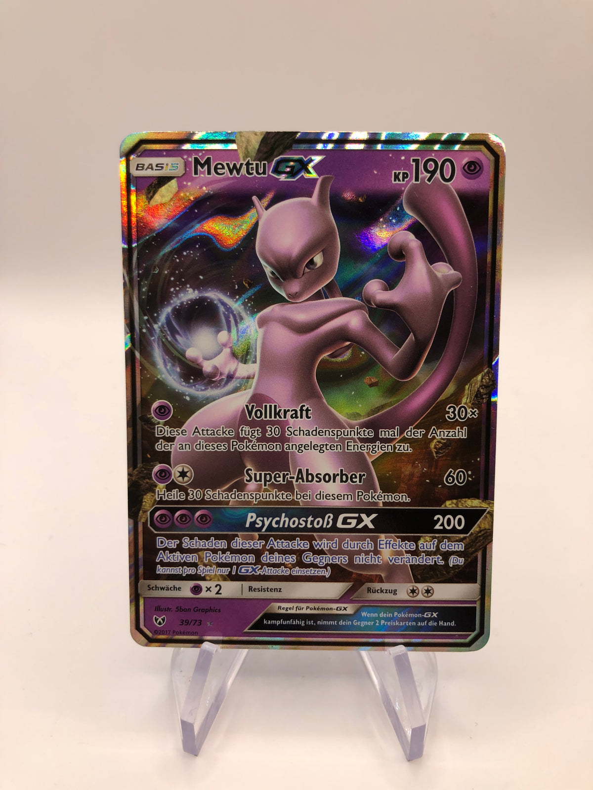 Pokemon Karte GX Mewtu 39/73 Deutsch