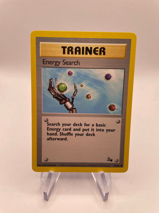 Pokemon Karte Trainer Energy Search 59/62 Fossil Englisch