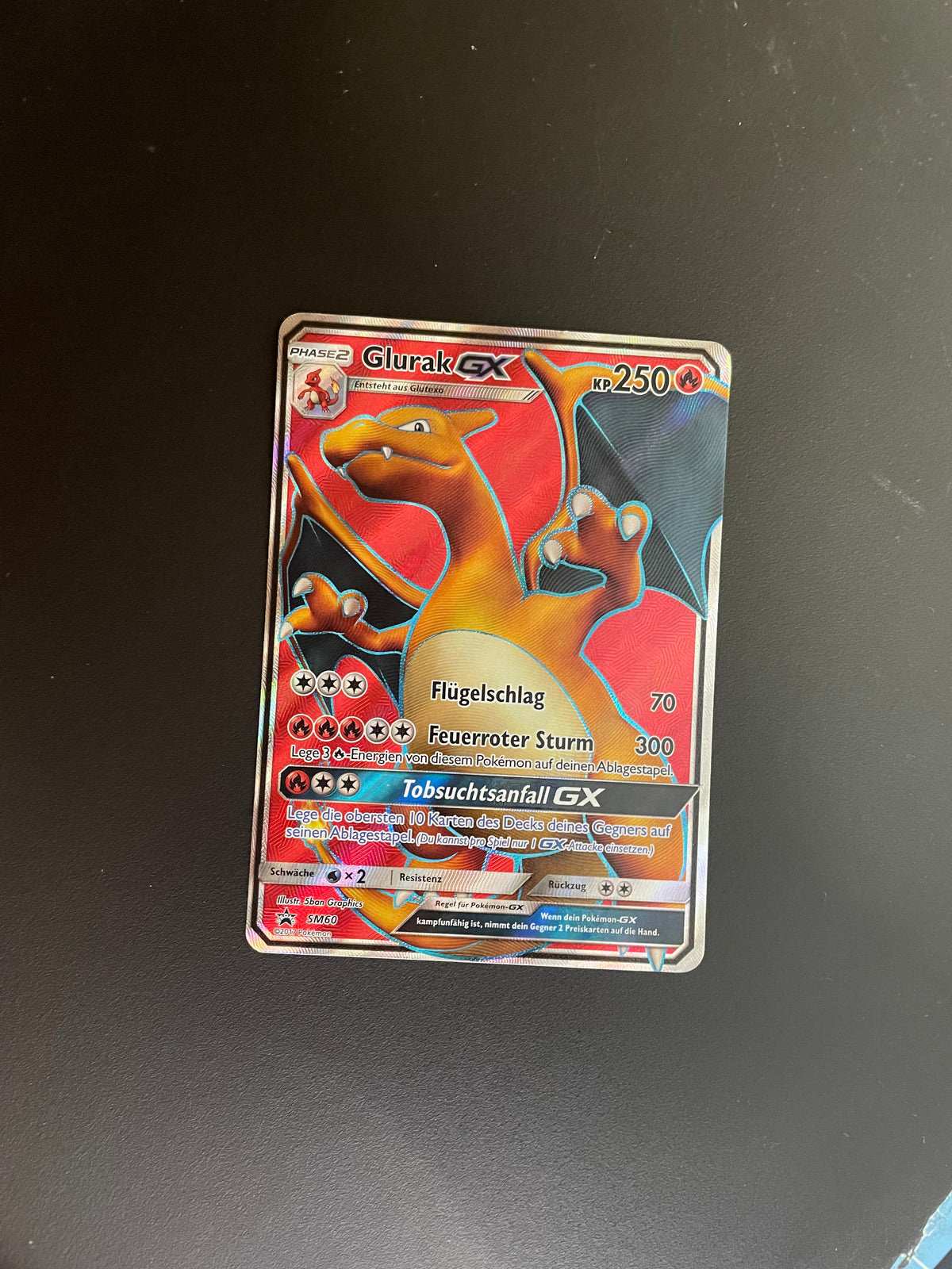 Pokemon Karte GX Promo Glurak SM60 Deutsch