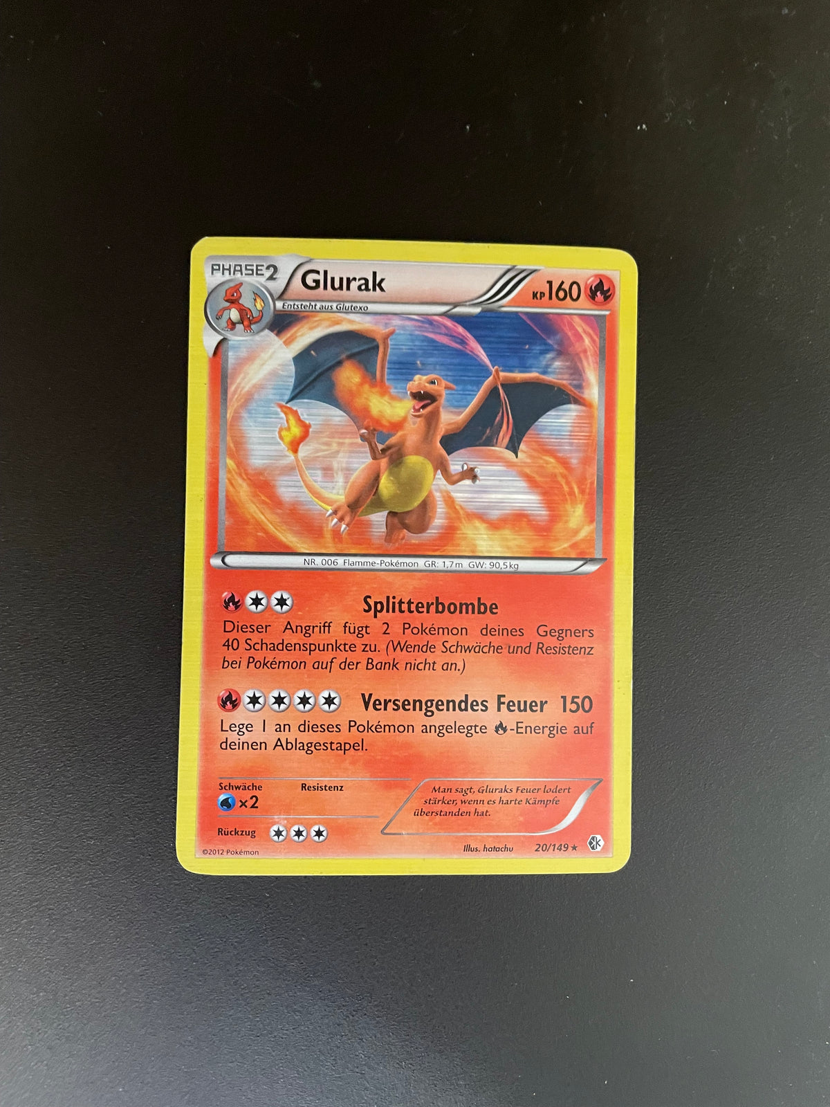 Pokemon Karte Holo Glurak 20/149 Deutsch
